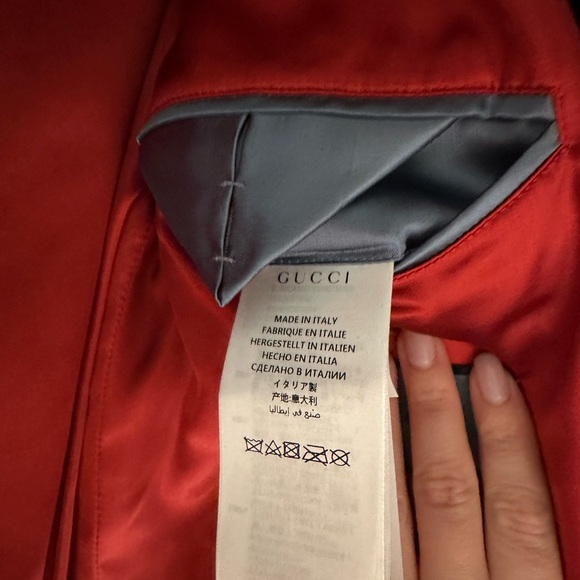 Gucci Black Leather Jacket with Floral Embroidery - Picture 5 of 5